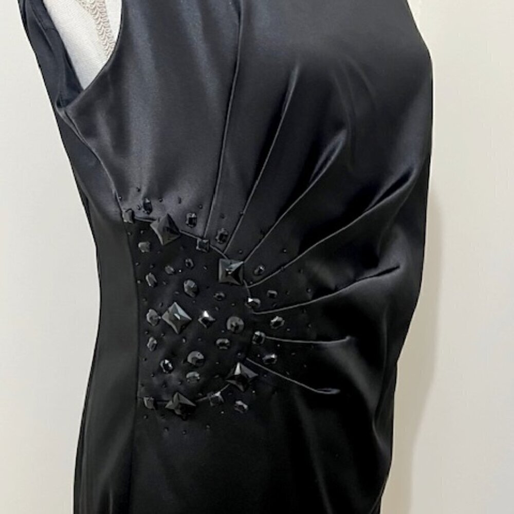 Jackie Jon Black Sleeveless Beaded Dress Formal Cocktail Party Evening 10 - Picture 3 of 6